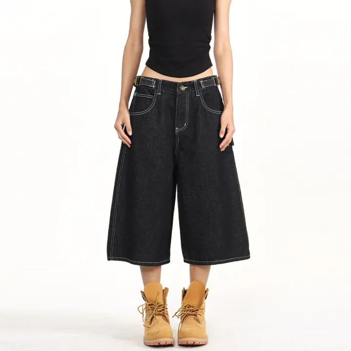 2026%20Summer%20American%20Retro%20Denim%20Cropped%20Pants%20for%20Men%20and%20Women%20Street%20Loose%20Wide-leg%20Shorts%20Y2K%20Hip-hop%20Street%20Dance%20Pants%20-%20Image%204