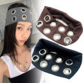 Metal hole headband, punk hip-hop style, fashionable headwear for girls, rock y2k elastic headband.