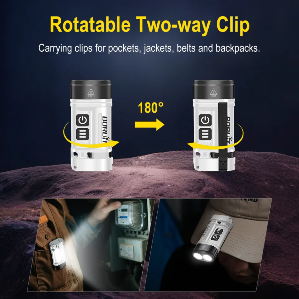BORUiT RJ28 Keychain EDC LED Flashlight Type-C Rechargeable Mini Torch Magnet Work Light Waterproof Camping Pocket Lantern - 39