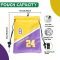 Funny Golf Valuables Pouch NO 24 Pattern PU Leather Golf Tee Pouch with Drawstring Closure Golf Ball Tee Handbag Golf Accessorie.