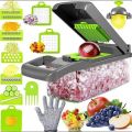Kitchen Ideas 14 In 1 Vegetable Slicer, Stainless Steel Blades, Adjustable, Vegetable Cutter, Kitchen Tool. 
