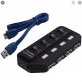 External USB hub USB 3.0 4 ports 5 Gbps speed for 5 GB High Speed Transmission. 