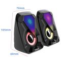 Mini USB Wired Computer Speaker RGB Lighting Desktop Gaming High Volume Home Office Soundbox Colorful Powerful Bass Loudspeaker. 