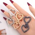 2pcs Heart Shape Keychains Metal Spring Keyring Chain Buckle for Keychains, DIY Bag, Craft Making, Purse and Handbag. 