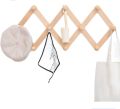 Wooden Wall Mounted Cloth Hook Adjustable Hanger wood Coat Rack Hanger.