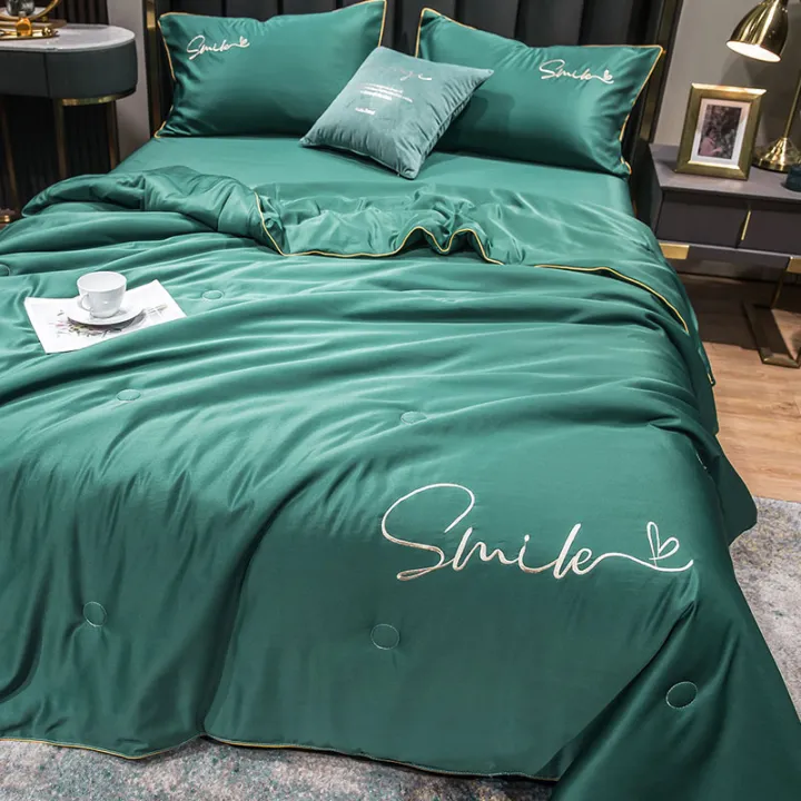 100%25%20Washed%20Silk%20Summer%20Quilt%20Embroidery%20Smooth%20Ice%20Cooling%20Comforter%20for%20Bed%20Silky%20Solid%20Blanket%20Soft%20Cool%20Summer%20Blanket%20-%20Image%206