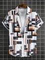 2024 Men's Fashion digital Printed short-sleeved Shirt Men's Hawaiian printed shirt. 