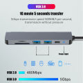 USB C HUB 4K 30Hz Type C to HDMI-compatible PD 87W USB Splitter USB Adapter For Macbook Air Pro USB3.0 HUB TF SD Multi Converter. 