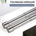 Useful Hanging Rods Extendable Stainless Steel Wardrobe Clothes Rod Adjustable Closet Rail Pole Curtain Telescopic Hanging Rod.