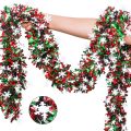 2M  Snowflake Tinsel Garland Xmas Tree Decoration  Metallic Twist Garland Ceiling Hanging New Year Party Decor. 