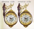 Double-Sided Hanging Wall Clock with Adjustable Angle, PVC Plastic Shell, 45cm Height. 