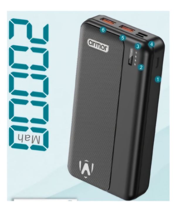 Armor AR-10 PD / AR-20 PD Power Bank – 10000mAh / 20000mAh | 22.5W Fast Charging | Type-C & Micro Input | Slim Design | Flight Friendly | Sapana Electronic