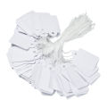 100pcs/Lot Rectangular Paper Price Tag White Wooden Blank String Watch Jewelry Crafts Price Display Cards Package Hang Tag Card. 