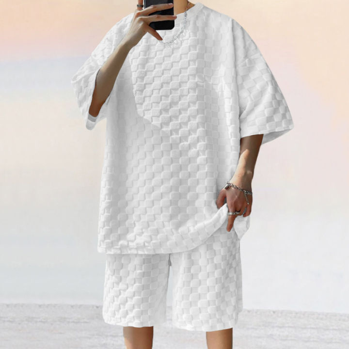 European%20and%20American%20Oversized%20Fashion%20Brand%20Men's%20Summer%20New%20Chessboard%20Plaid%20Loose%20Sports%20and%20Leisure%20Two-Piece%20Set%20-%20Image%207