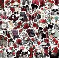 10/50PCS Rose & skull Stickers For Scrapbook Stationery Laptop Scrapbooking Material Craft Supplies Aesthetic Sticker. 