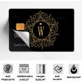 Black Golden Crown Letters Anime Matte Front Skin Film Sticker Cover For Small Chip Credit Card Debit Card. 