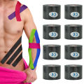 1/2/4Pcs Black Sports Tape Muscle Kinesiology Elastic Knee Pain Relief Strain Patch Athletic Recovery Stickers Fitness Bandages. 