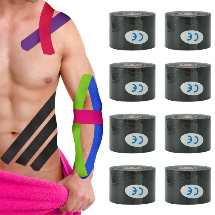 1/2/4Pcs%20Black%20Sports%20Tape%20Muscle%20Kinesiology%20Elastic%20Knee%20Pain%20Relief%20Strain%20Patch%20Athletic%20Recovery%20Stickers%20Fitness%20Bandages%20-%20Image%202