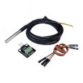 DS18B20 Temperature Sensor Module Kit Waterproof 100CM Digital Sensor Cable Stainless Steel Probe Terminal Adapter For Arduino. 