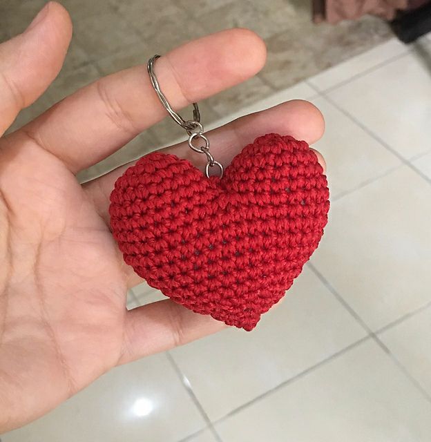 Crochet keychain Handmade heart keychain Heart keychain For bags beautiful keychain
