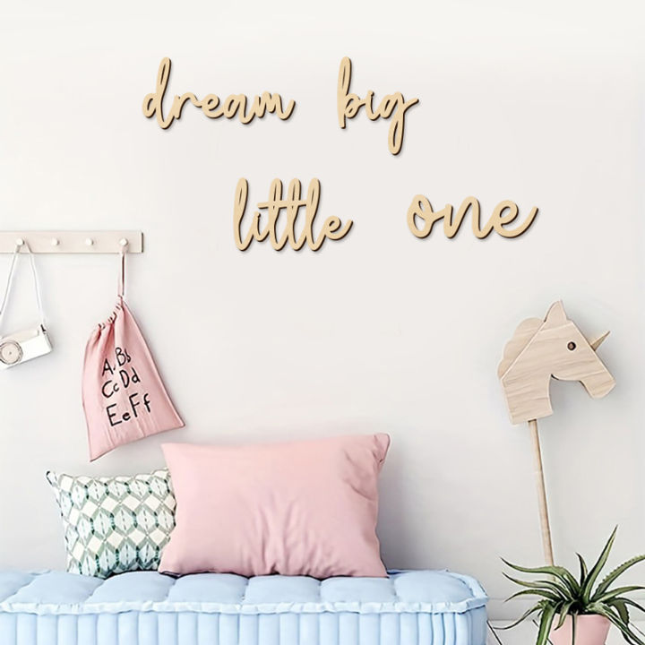 Dream%20Big%20Little%20One%20Wooden%20Wall%20Sign%20Wall%20Stickers%20Wood%20Phrase%20Display%20Wall%20Art%20for%20Boys%20and%20Girls'%20Room%20Wooden%20Decoration%20-%20Image%205