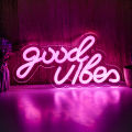 Chi-buy LED Neon Good vibes USB Powered Neon Signs Night Light 3D Wall Art & Game Room Bedroom Living Room Decor Lamp Signs. 