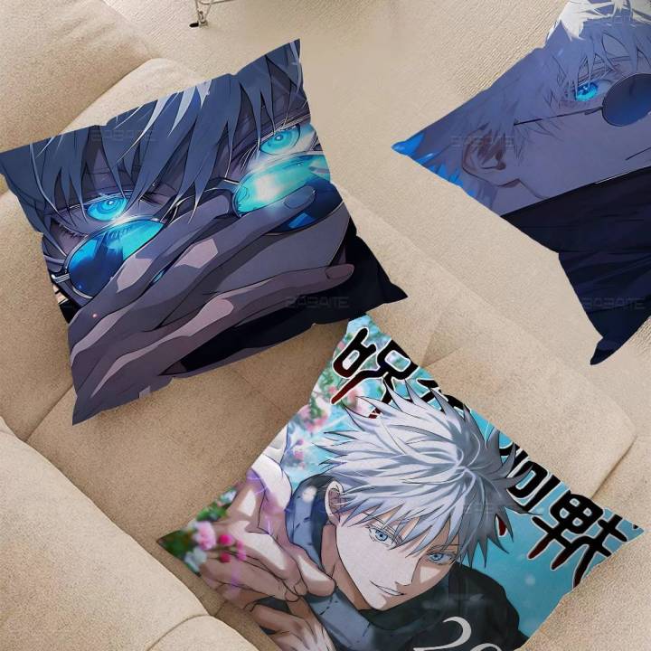 S-Satoru G-Gojo J-Jujutsu K-Kaisen White Paper Pillowcases Home Bedding Decorative Pillow Cover Wedding Super Soft Pillow Case