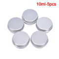 5Pcs Aluminum Mini Round Tin Metal Container Bottles Storage Jar Screw Lids Box.