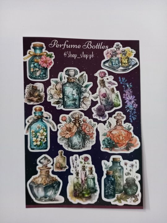 Perfume Bottles Uncut Sticker Sheet A6 size - 15 x 10 cm