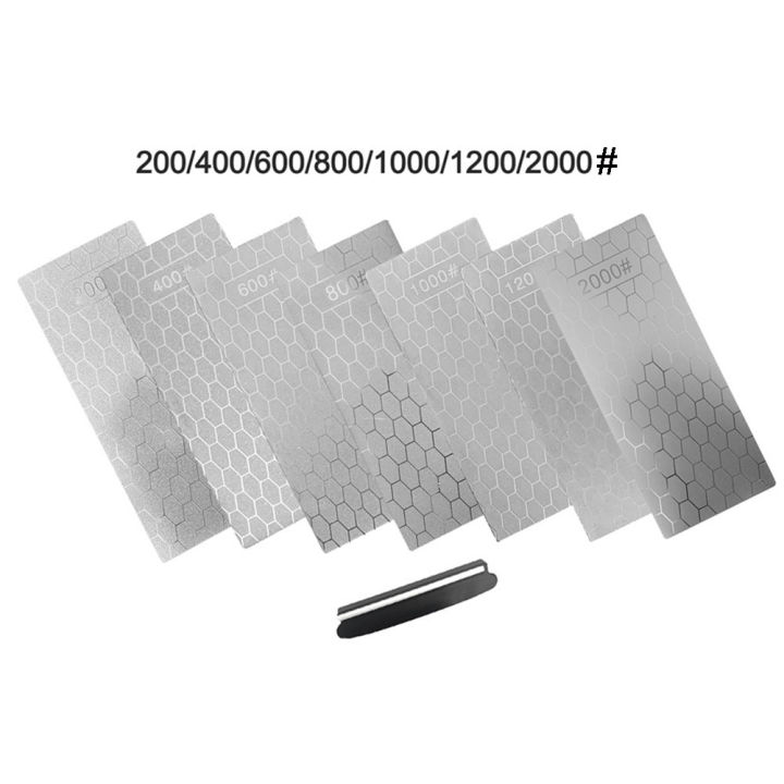 Lot De 6 Pierres Diamant à Aiguiser - Grains 200/400/600/800/1000/1200 - Pour Couteaux, Outils, Jardin