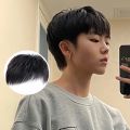 Hot-selling wig men's hair patch synthetic fiber high temperature silk hair shade white hair natural breathable patch. 