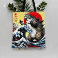 Catzilla Japanese Art Tote Bag Reusable Shoulder Shopping Beach Bag For Women, Durable Casual Carryall.