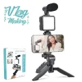 AY-49 Video Recording Kit with Microphone for Starter Kids Video Recording YouTube Tiktok Fitness Yoga with LED Flash Light Remote Controls. 