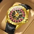 ONOLA New Brand Design Men Mechanical Watches Creative Rotating Dial Roulette Automatic Watch Men Luminous Waterproof Watches. 