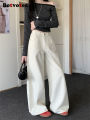 Botvotee Milk White Baggy Jeans Women Spring Summer 2025 New Korean Fashion Causal Y2k Loose Oversized High Waisted Jeans. 