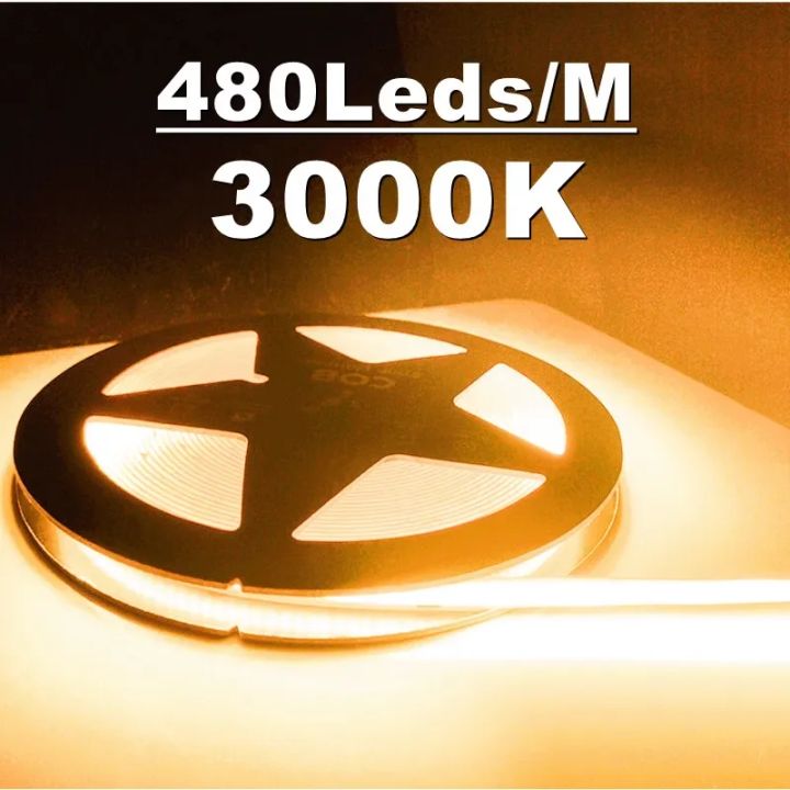 12V/24V%20COB%20Strip%208MM%20COB%20LED%20Light%20Bar%20480Leds/M%20High%20Density%20Flexible%20Ribbon%20Rope%20Tape%20Cabinet%20Light%203000K%204000K%206000K%20Lights%20-%20Image%207