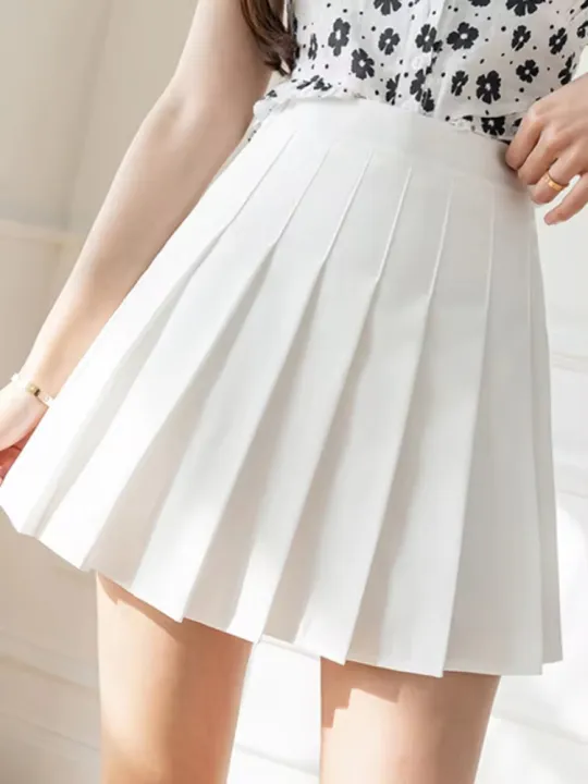 White%20Women%20Pleated%20Skirts%20Summer%20High%20Waist%20Zipper%20Girls%20Dancing%20JK%20Mini%20Skirts%20Black%20Fashion%20Student%20A%20Line%20Faldas%202024%20-%20Image%205