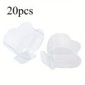 20pcs Mini Jelly Cups Disposable Heart-Shaped Clear Plastic Mini Dessert Cups - Perfect for Cakes, Ice Cream, Tasting, Party.