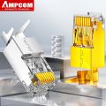 AMPCOM CAT7 RJ45 Connector, Pass Through STP RJ45 Ethernet Plug with 1.5mm Load Bar for Cat 6A / 7 Network Cable - 10/30 Pack.