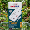 MAXLINE ML-904 SF 3250W Multiplug Power Strip With 3 Universal Socket, 3 USB-A & 3 USB-C Output Port. 