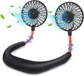 Portable Neck Fan comes with USB Rechargeable, Hands-Free Bladeless Mini Fan with 3 Speeds Mode, 48 Air Outlets, Portable Wearable Design for Travel, Sports, and Office Use (Black). 