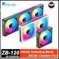 JONSBO ZB-120/240/360 PC Case Fan 120mm 5V ARGB Conjoined Structure Cold Exhaust Fan Kits Forward/Reverse. 
