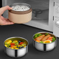 4pcs set Portable Lunch Container Set (47.5 Ounces), Stackable 304 Stainless Steel Bento Box with Utensils.