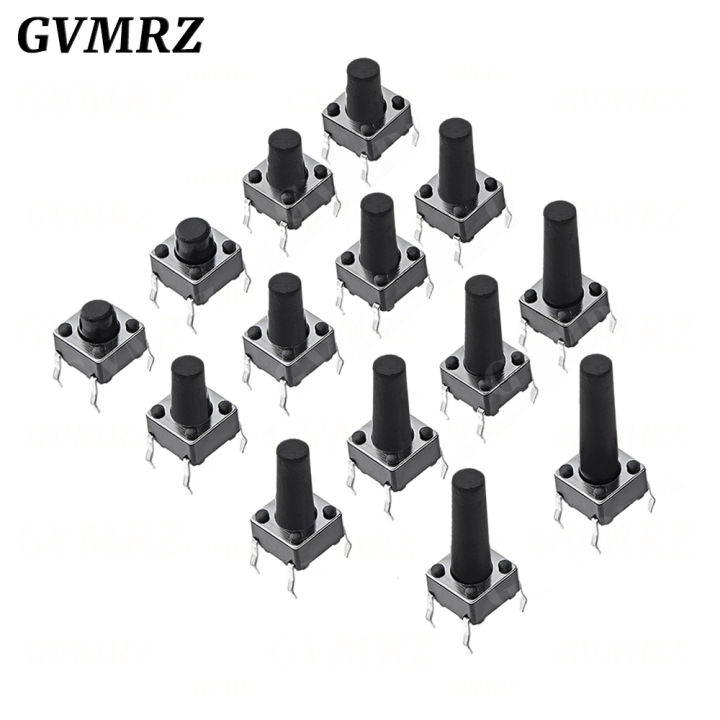 6xa Push Button Switch 50PCS 6x6 Push Button Switch DIP 6X6X4.3 Light Touch Switch 6*6*4.3/5/6 ...