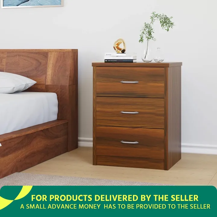 Torrie Engineered Wood MDF Laminated Board Nightstand Bed Side Table with 1 locker Drawer,  Cash Table, Bed Side Table Classic 24/16''