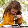 IQCrew By AmScope M30 Series 52-pcs STEM Microscope Kit for Kids 120X-1200X Magnification with Metal Body, Plastic Slides, LED Light and Storage Box. 