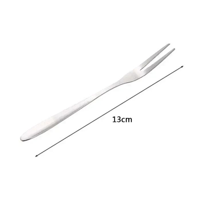 10/20/40pcs%2013cm%20Stainless%20Steel%20Snail%20Fork%20Two-tine%20Fruit%20Dessert%20Forks%20for%20Cake%20Snack%20Bar%20Restaurant%20Party%20Banquets%20Tableware%20-%20Image%202