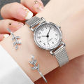 Women Fashion Watch Casual Bracelet Watches Set Ladies Simple Dial Quartz Wristwatches Dress Clock Montre Femme. 
