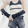 New Year Christmas Gift Red Knitted Arm Sleeves Girls Warm Sweet Fingerless Gloves. 