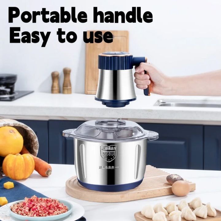 Electric%20Meat%20Grinder%20304%20Stainless%20Steel%20Multifunctional%20Food%20Processor%20Vegetable%20Fruit%20Garlic%20Chopper%20Kitchen%20Appliance%20-%20Image%202